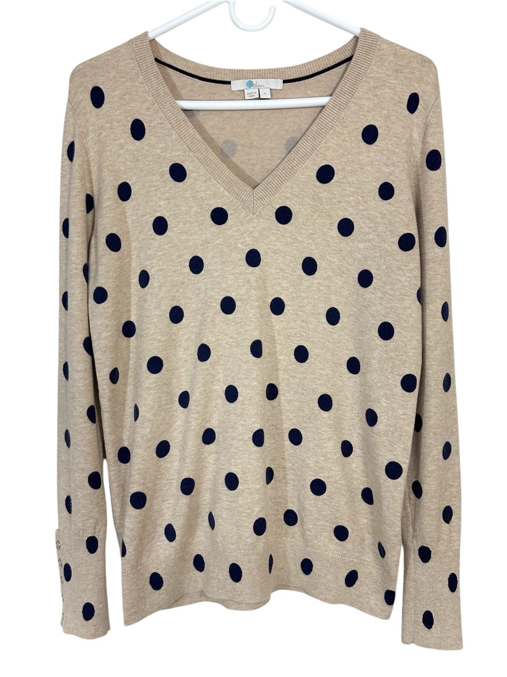 Boden Polka Dot V-Neck Sweater